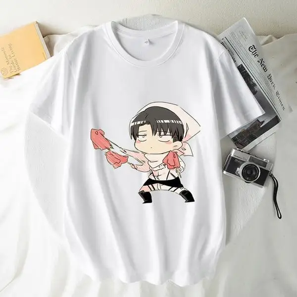 

Attack on Titan Shingeki No Kyojin T Shirt Levi Ackerman Casual Ulzzang Kawaii Tshirt Cotton Streetwear