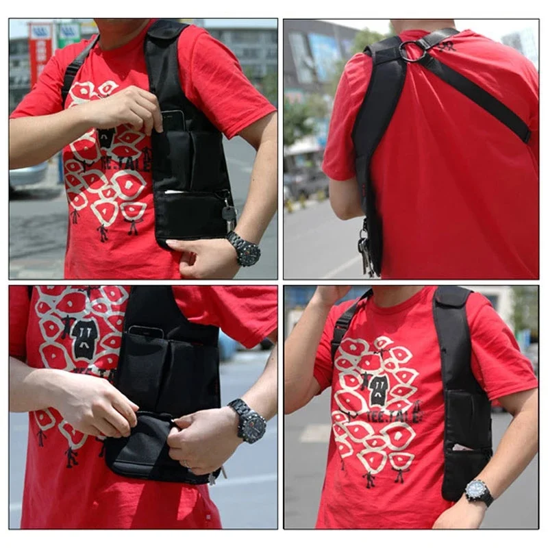 Waterproof Black Chest Bags Underarm Shoulder Tactical pouch Men Shoulder pack anti-Theft sling Outdoor Army Travel Accessories