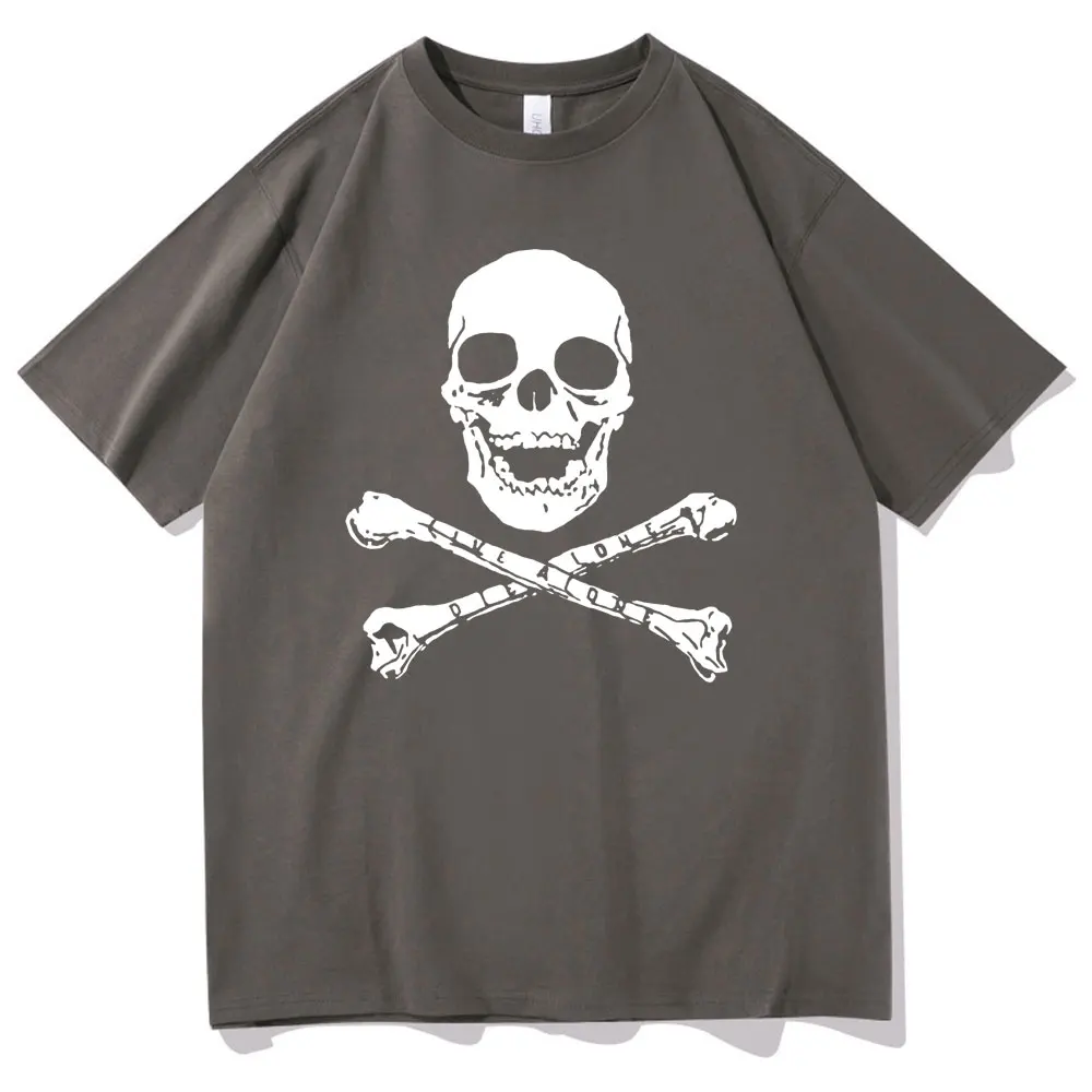 Asap Rocky Same Print T Shirt Skeleton Pattern Tees Men Women Fashion Hip-Hop Vintage Tshirt Men's Black T-Shirt Short Sleeve images - 6