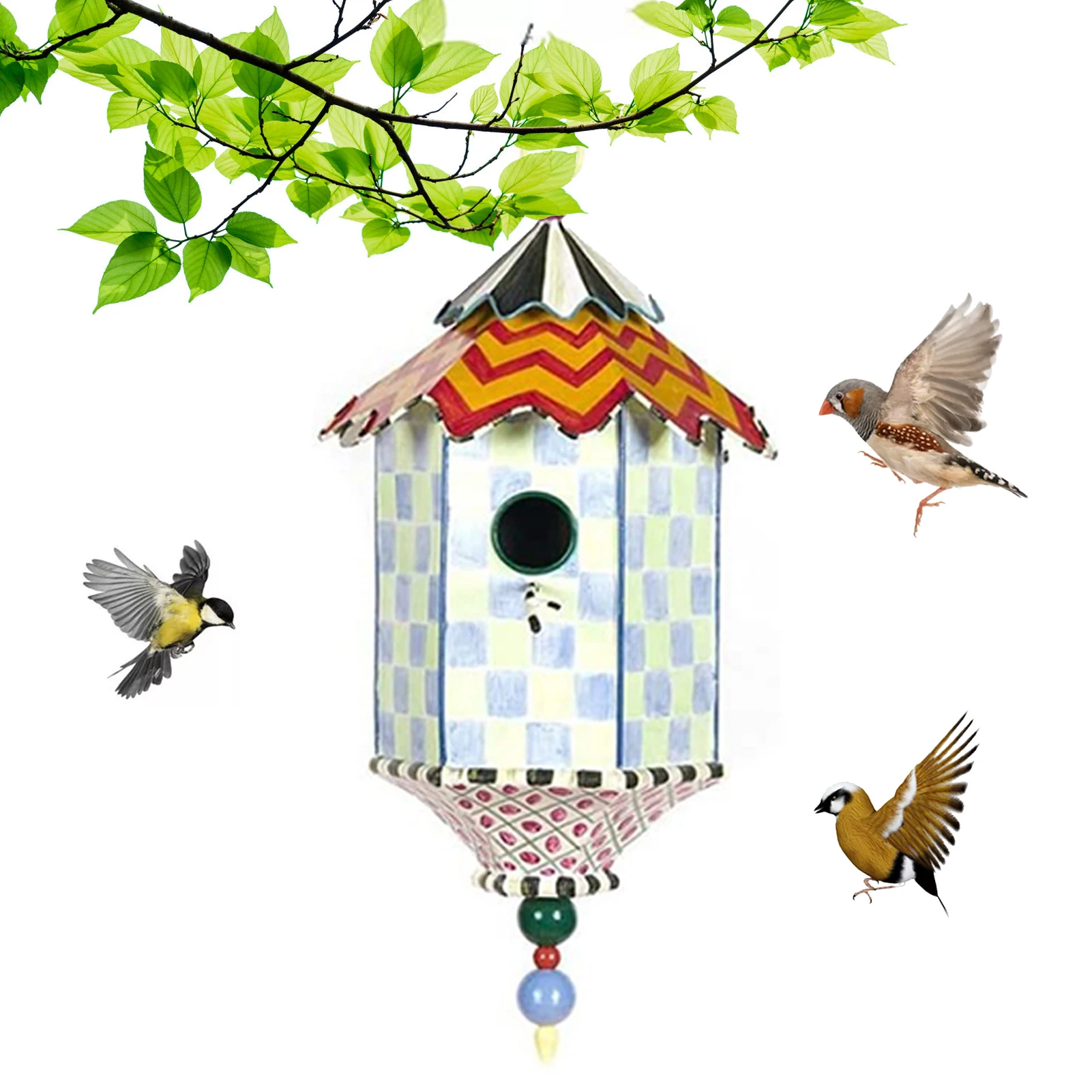 

Подвесная кормушка для птиц, погодозащищенная металлическая кормушка большой емкости для природы, для украшения сада и двора