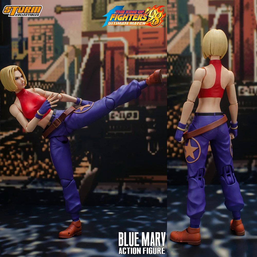 

In Stock Storm Toys SKKF05 1/12 Scale Full Set Collectible THE KING OF FIGHTERS 98 Blue Mary 6" Action Figure Model For Fans