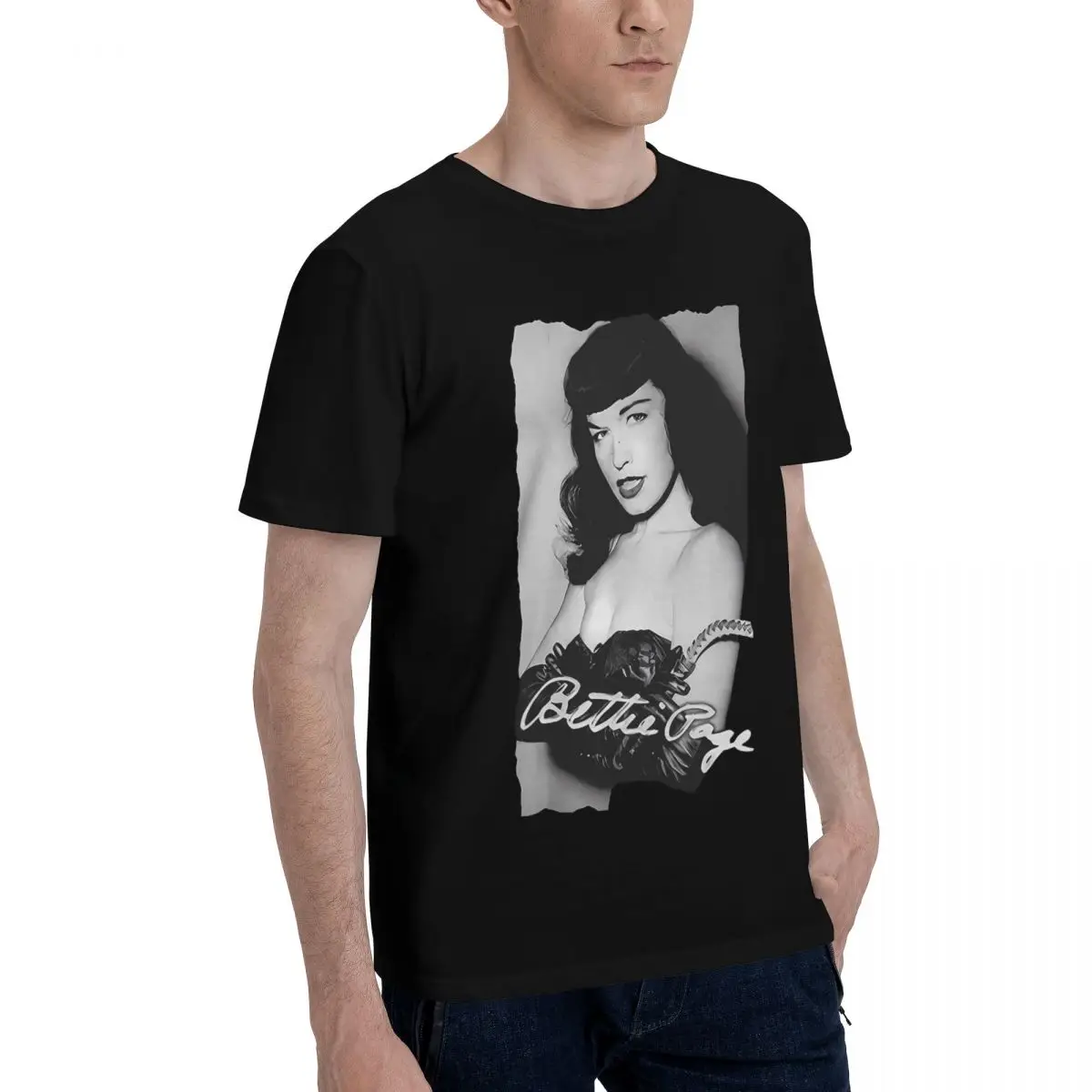 Плакат Bettie Page хит продаж повседневная дышащая удобная футболка из 100% хлопка