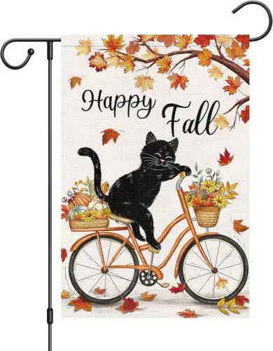 Добро пожаловать осенний садовый флаг 12X18 двусторонний маленькая мешковина