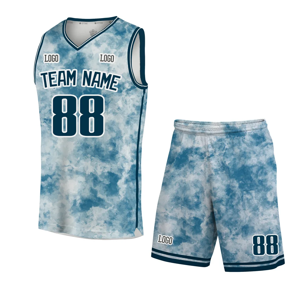

Custom Basketball Jersey Suit Fashion Retro Watercolor Adult Student Fans Printable Logo Name Game Training Team Uniform Gift