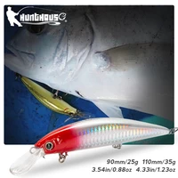 hunthouse sinking minnow lure 90110mm 2535g saltwater heavy minnow bait quick bottom sinking fishing tackle for seabass
