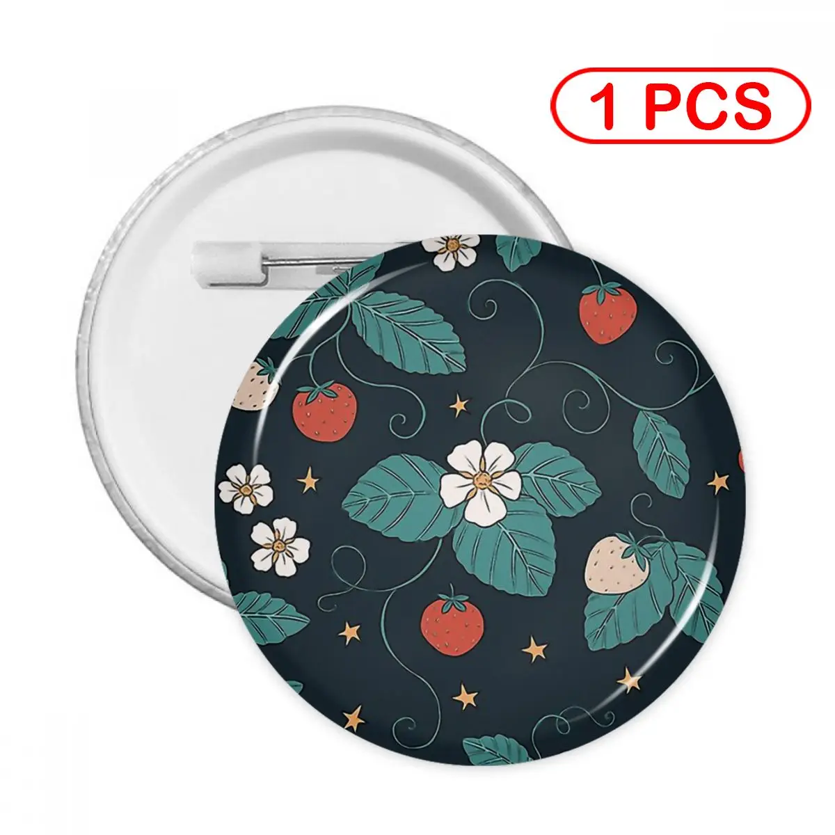 

Мягкая булавка Cottagecore для пуговиц, брошь для одежды, креативные булавки, украшение ювелирных изделий, зеленая клубника и звезды, Женский Дет...