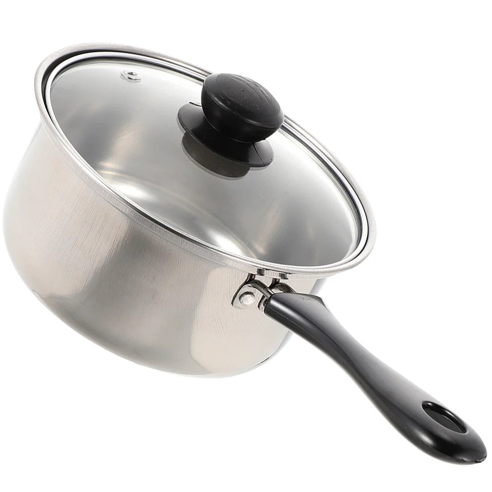 

Useful Reliable Lid Kitchen Portable Thick Practical Safe Small Saucepan Small Soup Pan for Cooking Kitchen Home