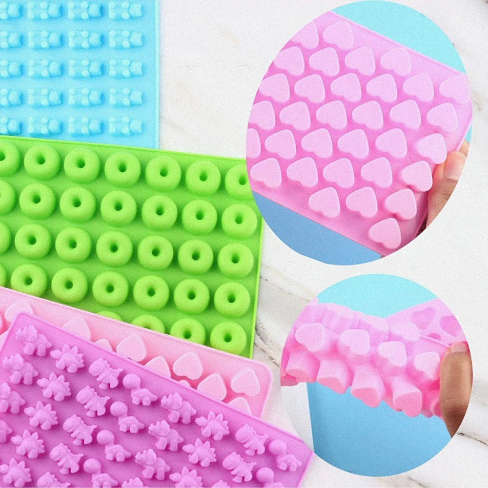 

формочка для формочек для кубиков льда Липкая форма QQ 50 пустотелых искусственных динозавров сердце Конфеты Шоколад Diy инструмент для украш...