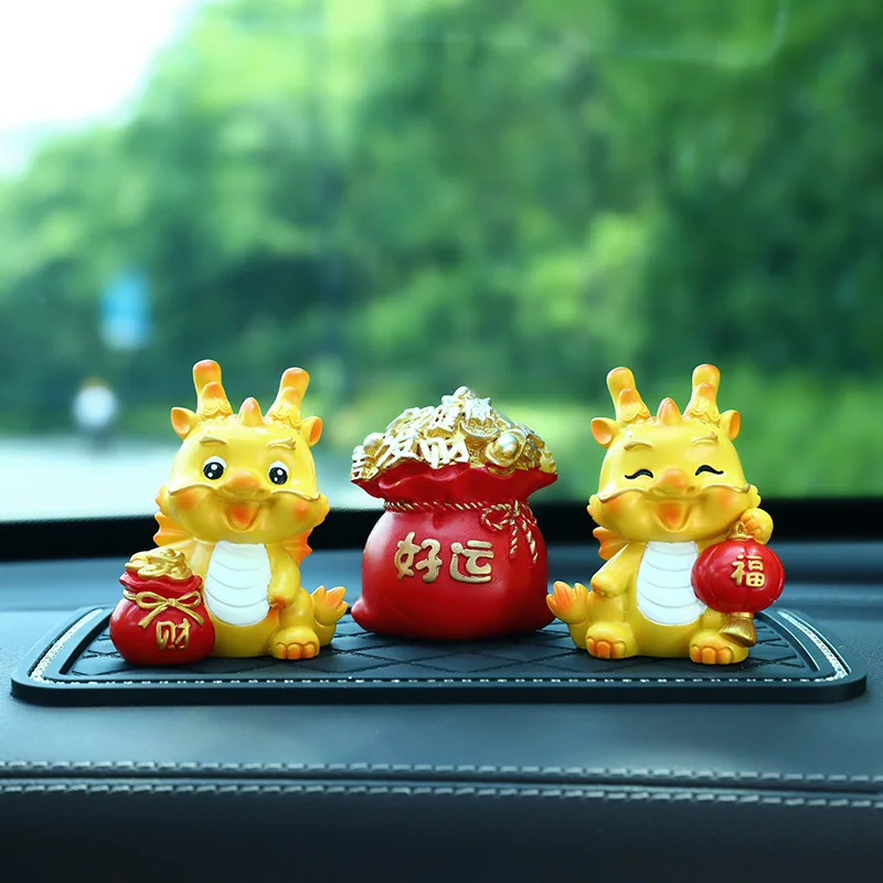 2024Китайская новогодняя статуя дракона декор приборной панели автомобиля