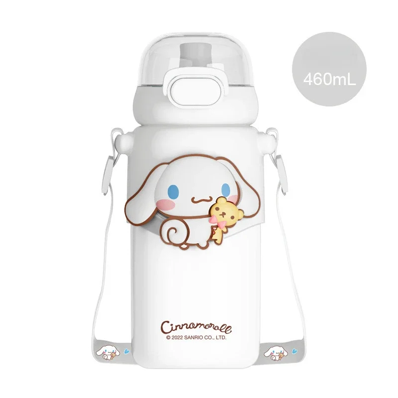 Фото Оригинальная изолированная чашка SANRIO Doraemon для детей-студентов, с соломинкой и большой емкостью, портативная прямая чашка с плечевым ремнем №1