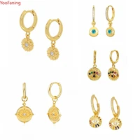 925 sterling silver ear needle sunflowerdevils eye zircon pendant hoop earrings vintage premium party jewelry for women gifts