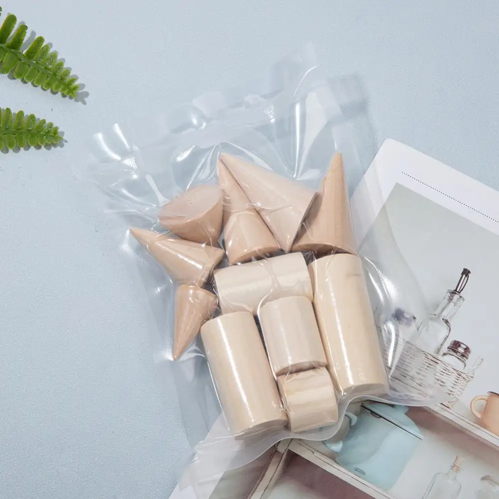 11Pcs Natural Wood Cone Ring Holders Unpainted Wooden Column Jewelry Display Holder for DIY Crafts Supplies Storage Rack