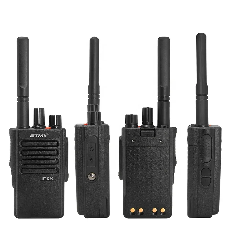 ETMY Китай DMR цифровая двухсторонняя радиостанция UHF VHF ручная ET-D70 безопасность