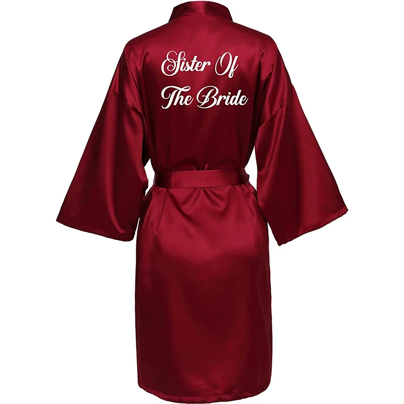 Bridesmaid Robes Sister of The Bride Robe Bridal Party Robes Bride Robe for Wedding Day Wedding Night Dress Women Satin Robe