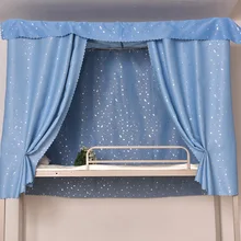 Cortinas de cama de tela de estrellas para estudiantes, sombreado dividido, suave y transpirable, mosquiteras decorativas para dormitorio (4)