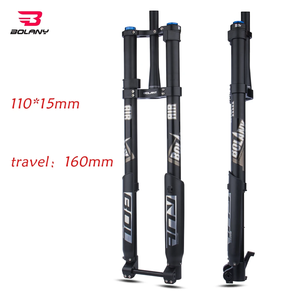 BOLANY MTB Bike Downhill Inverted Fork Shock Absorber 160mm XC AM DH For Bicycle Mountain Off-Road Thru-Axle Air Fork 29 26 27.5