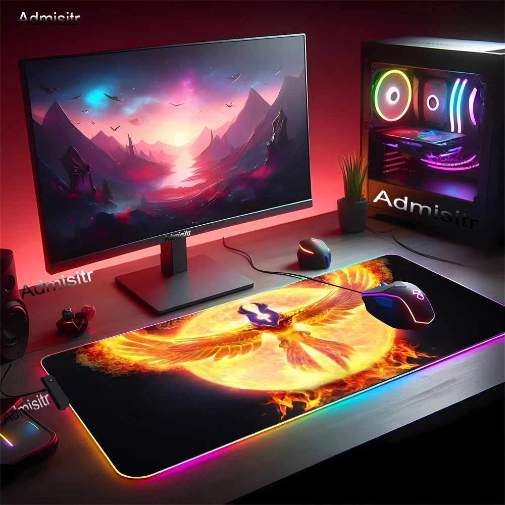 Фото DOTA2 Светодиодные игровые коврики для мыши Большой игровой настольный коврик PC Gamer Xxl Коврик для мыши RGB Крутой коврик для мыши Светящиеся коврики для мыши с подсветкой №2