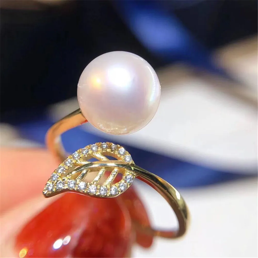 

DIY pearl accessories S925 silver adjustable exquisite natural pearl ring holder suitable for 8-10mm beads