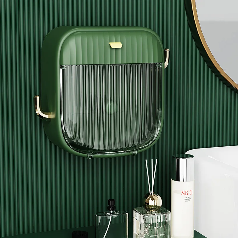 

Cactus Bathroom Tissue Storage Box Wall Mounted Washcloth Roll Tissue Box with Hooks Paper Towel Holder