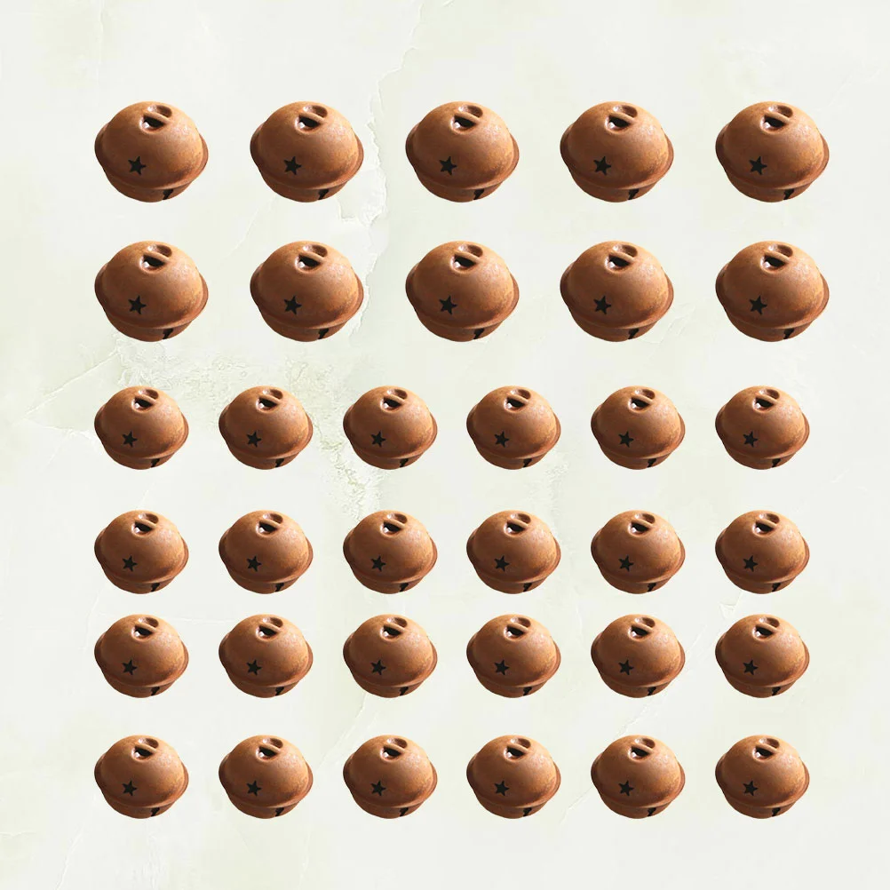 

25/30mm Vintage Rust Jingle Bells Pendants Pentagram Pattern Christmas Tree Hanging Ornaments New Year Party Decorations