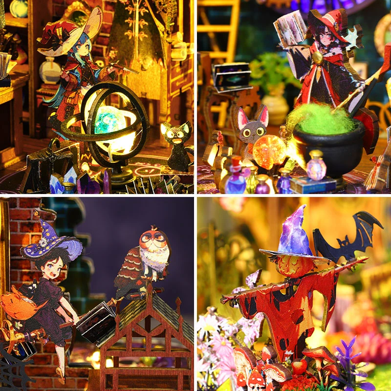 Ретро Сделай Сам Деревянный волшебный лес дух кукольные домики миниатюрные