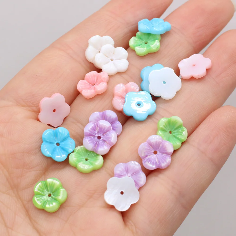 

Natural Freshwater Shell Petal Colorful Beads Pendant 8x8mm For Jewelry Making DIY Necklace Bracelet Accessories Charm Gift 4PCS