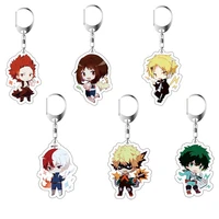 anime my hero academia keychain todoroki pendant shouto cosplay decoration acrylic key chain jewelry for fans