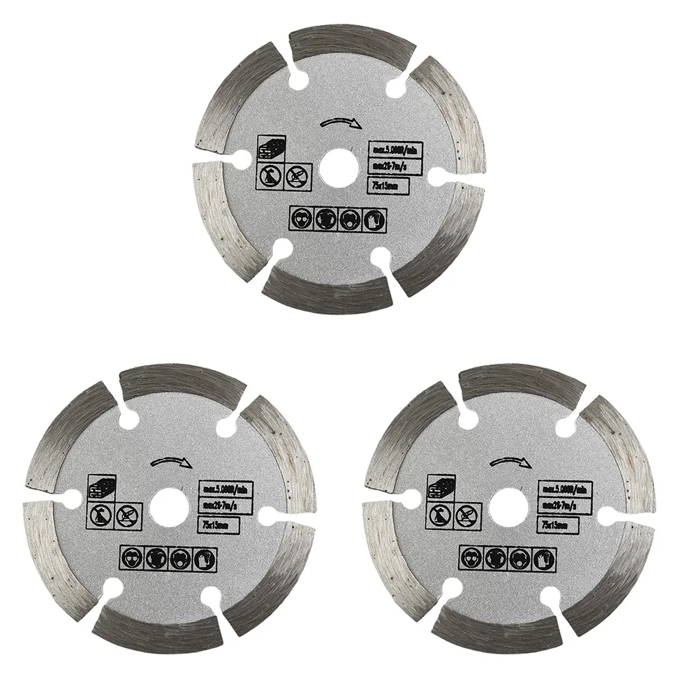 3pcs 3Inch Glass Cutting Disc 75mm Saw Blade For Wood Metal Plastic Stone Angle Grinder Attachment Power Tool Accessories