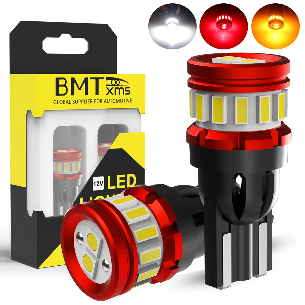 BMTxms W5W T10 светодиодный CANBUS без ошибок 5W5 5W внутренняя сторона автомобиля светильник 3030 SMD Автомобильная Лампа Белый Янтарный красный для BMW AUDI Mercedes benz