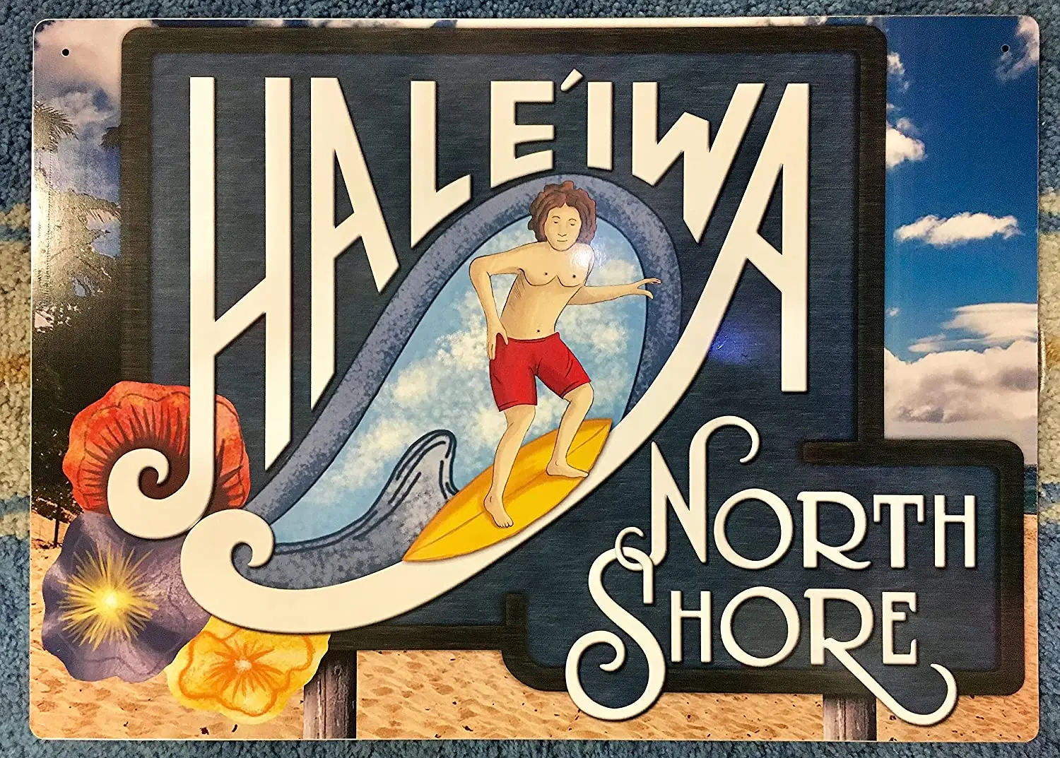 Seaweed Surf Co. Haleiwa North Shore Aluminum Tin Metal Poster Sign Wall Decor 12x18 | Plaques &amp Signs