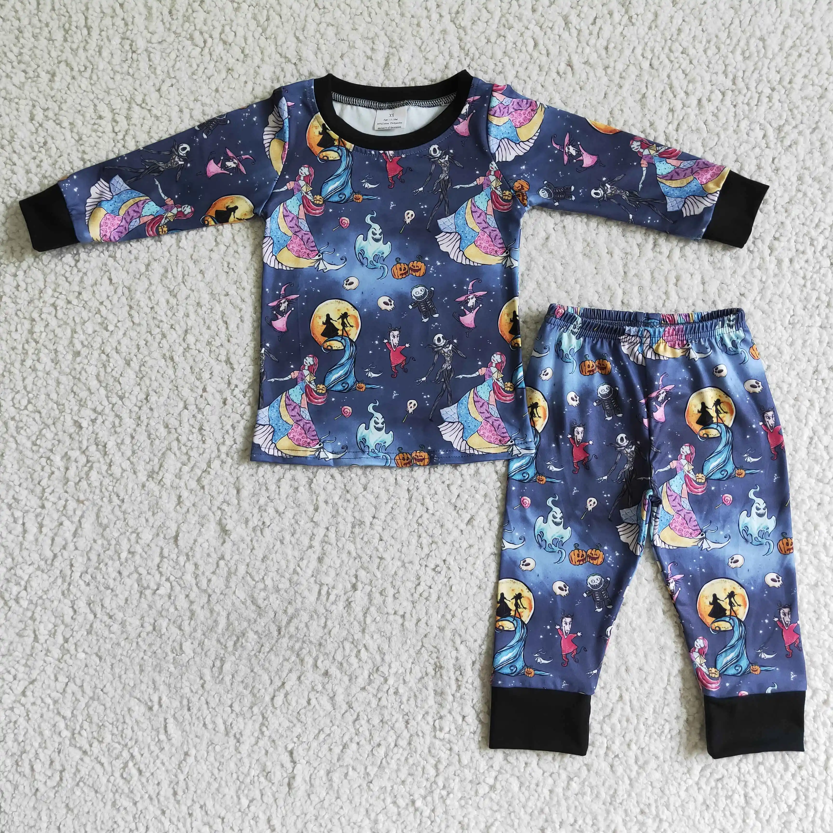 

Baby Boys Halloween Pajamas Clothing Toddler Boutique Cartoon Outfits Kids Blue Sets Children Ready to ship Sleep Clothes