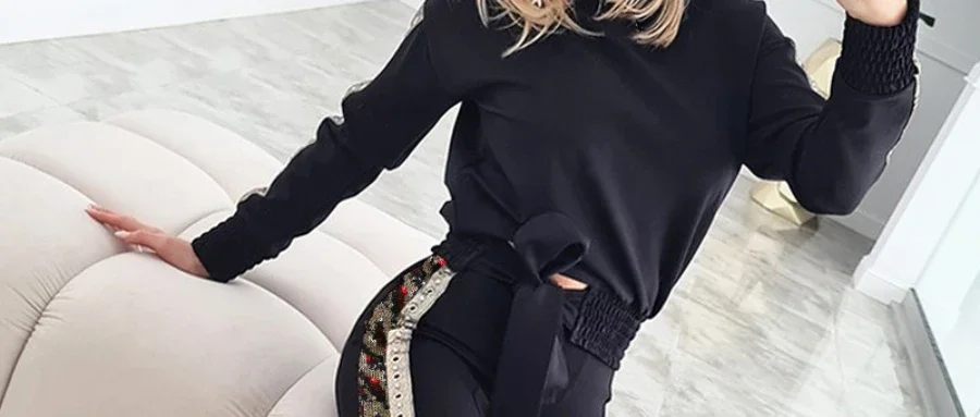 Женский комплект одежды из 2 предметов топ на шнуровке с длинными рукавами блузка