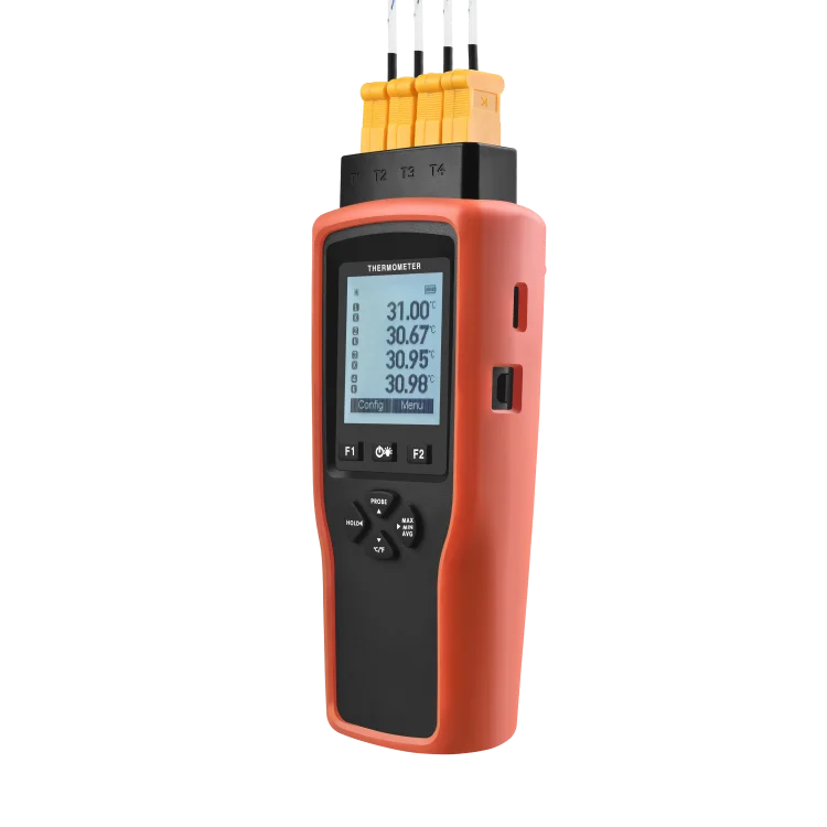 

4 Channel Thermocouple Temperature Data Logger With K T J Type Probe