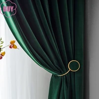 nordic curtains for living dining room bedroom simple velvet solid color light luxury shading door curtains green window drapes