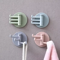 multifunctional bathroom hook without perforation traceless hanger rotating hook powerful 3 branch rotating hook kitchen storage