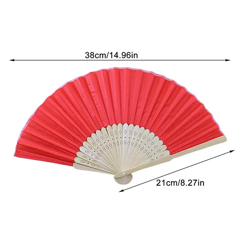 Small Folding Hand Fan Silk Fabric Bamboo Folded Hand Fan Bridal Dancing Props Hand Painted Double Dough Fan Home Portable Wall images - 6