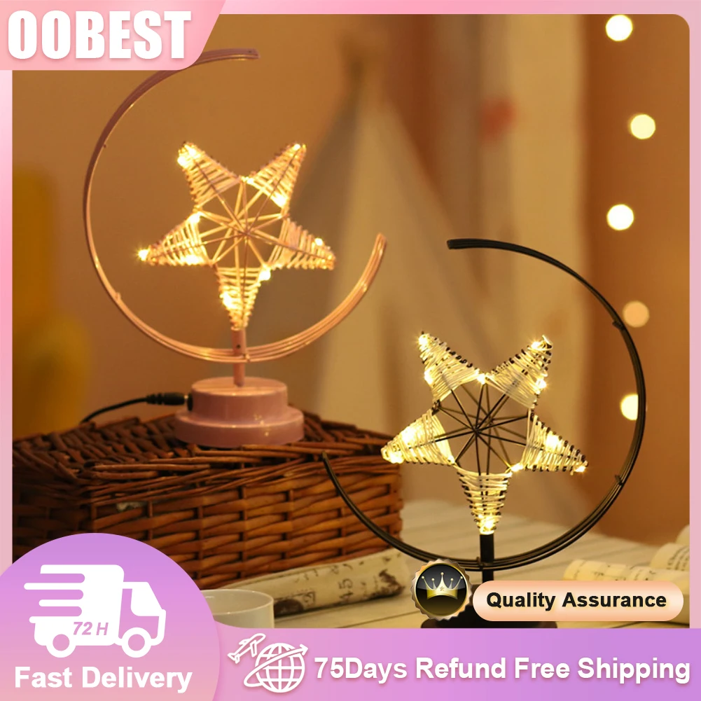 

Romantic Love LED Night Light Acrylic Handmade Moon Star Led Lamp Valentine's Day Home Bedroom Birthday Decor Table Lamp Gift
