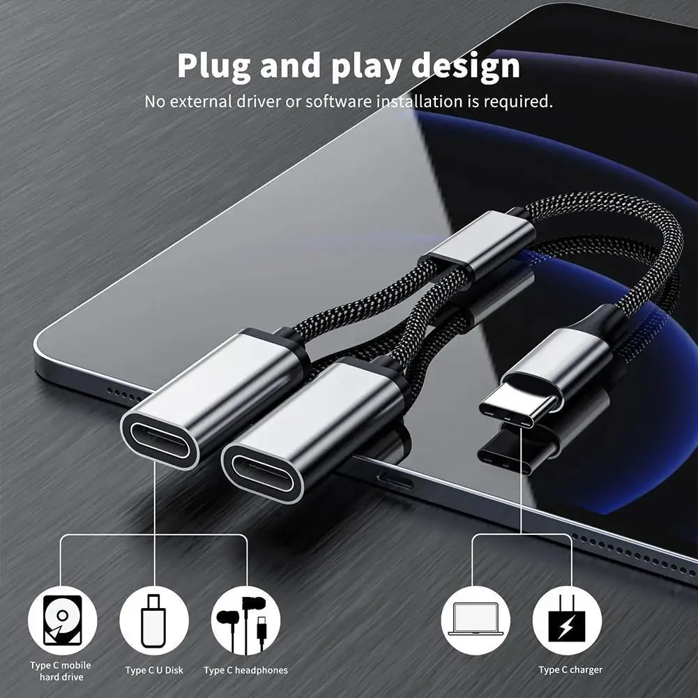 Фото Удлинители мульти-USB-концентратора, 3/2 порта, концентратор типа C, USB-сплиттер, быстрая передача данных, адаптер OTG для ПК, ноутбука Pro №1