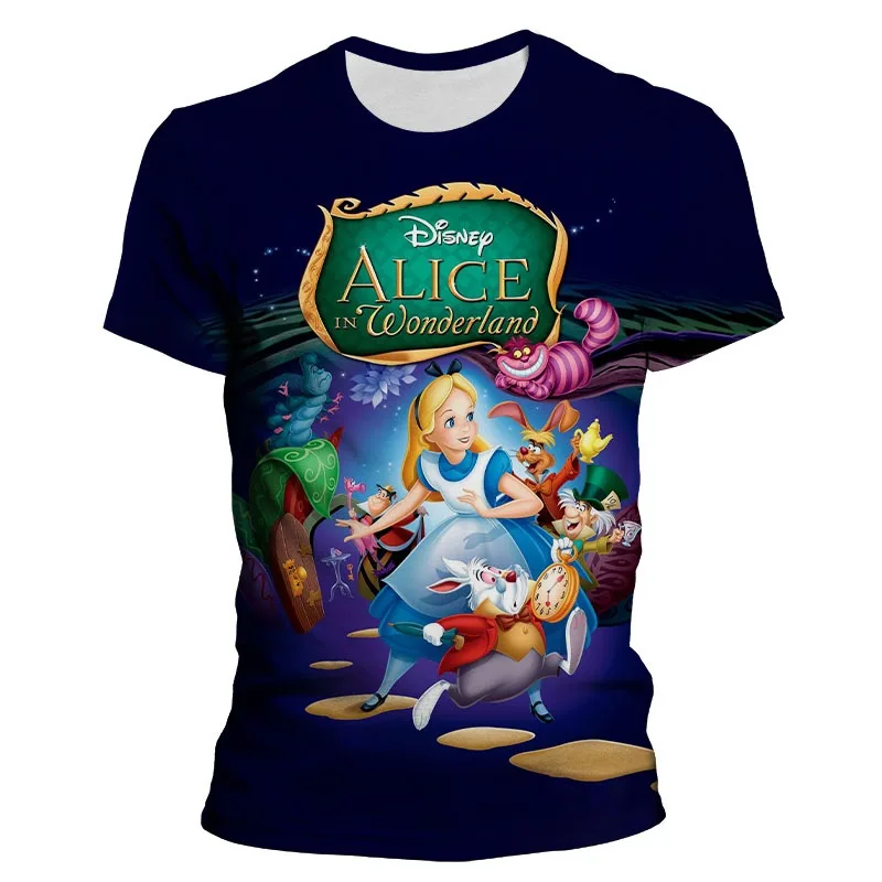 

Alice in Wonderland Cartoon 3D Printed Disney Men's T-Shirt Casual Top