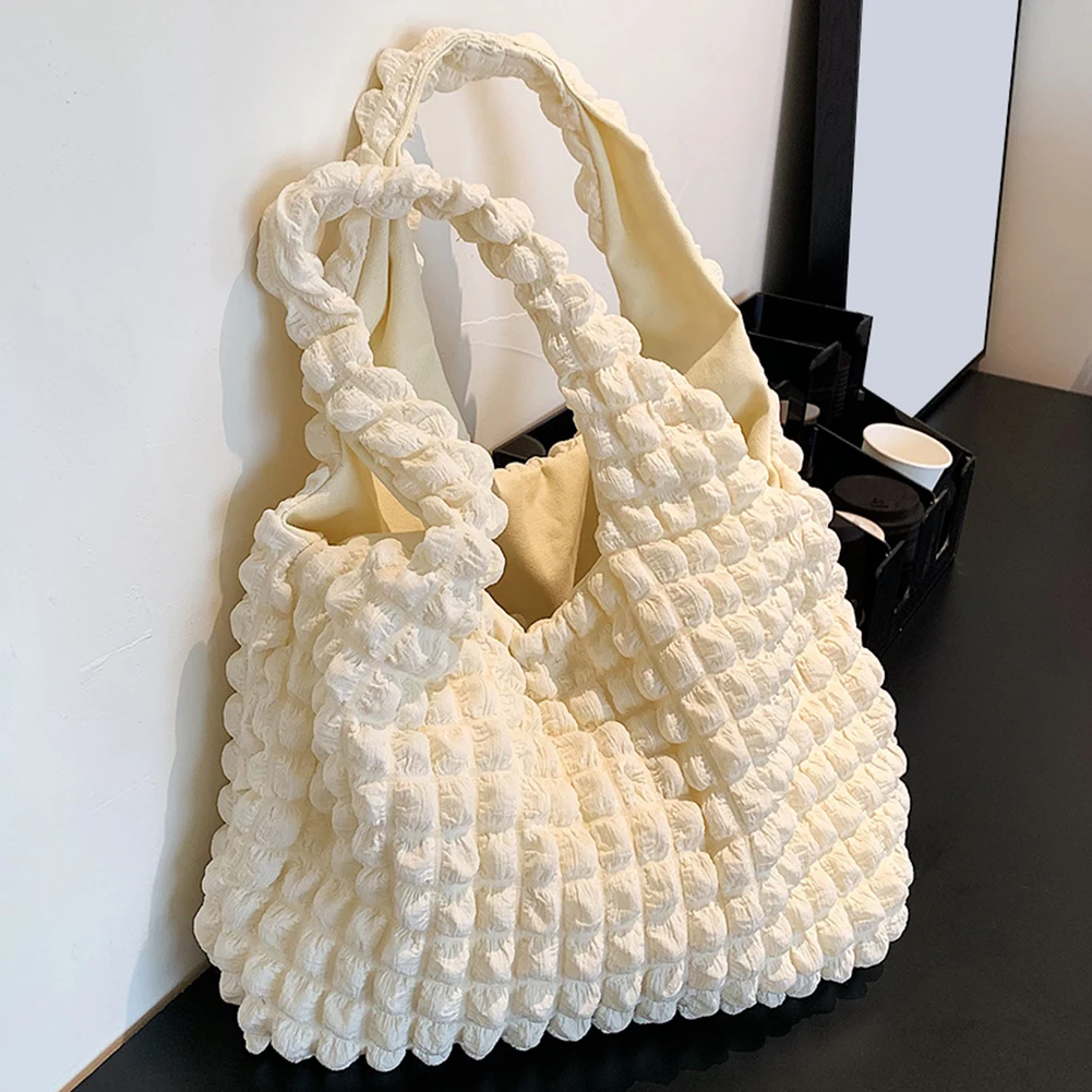 

Winter Women's Bubble Handbag Soft Pleated Cute Polyester Tank Top Underarm Bag Soft Fabric Handbag Shoulder Bag сумка женская