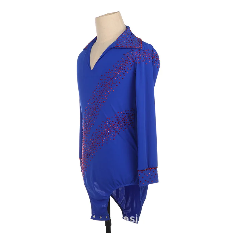 customized kids adult figure skating bodysuit boys' performance competition costume men's ballet jumpsuit leotards gymnastics