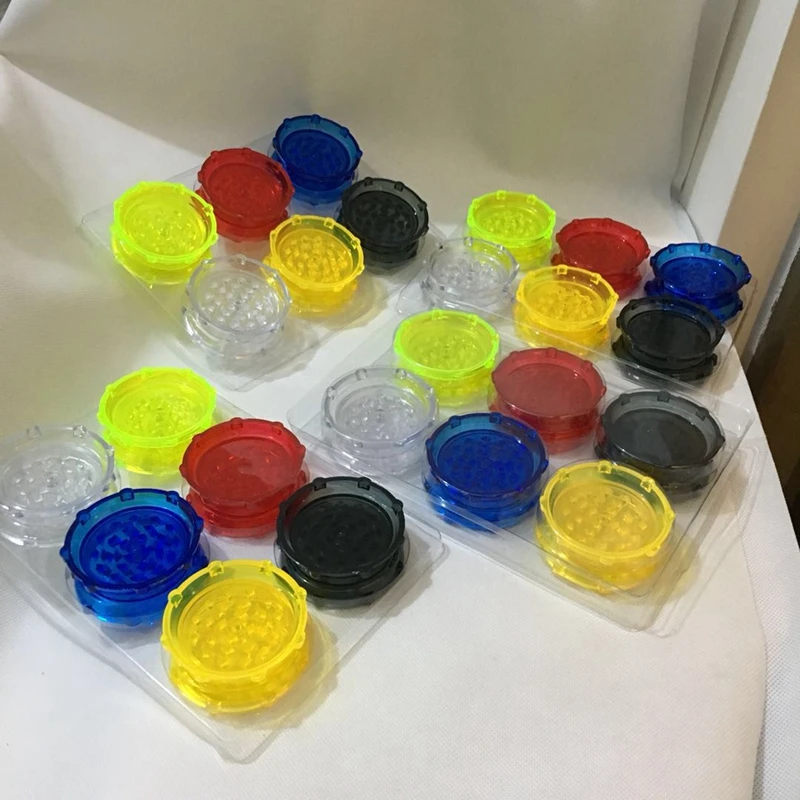 

63mm 2 Layers Plastic Acrylic Herb Mill Spice Grinder