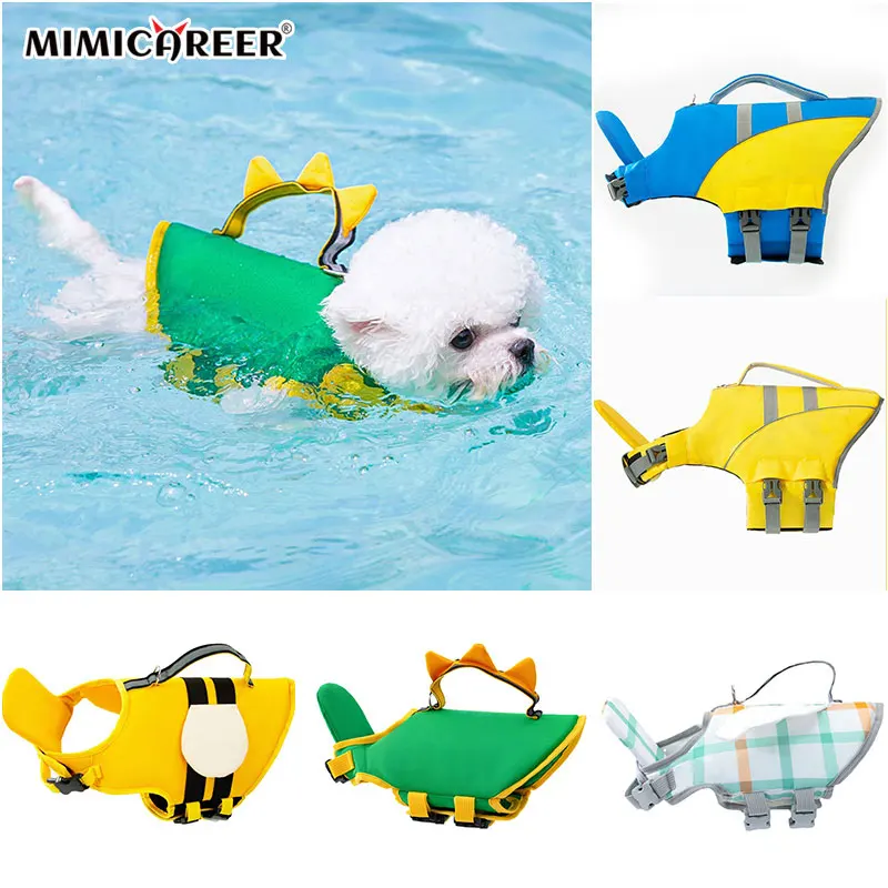 

Плавающий жилет для собак, милый спасательный жилет для собак, жилет для плавания Ripstop, жилет для безопасности собак, светоотражающий купаль...