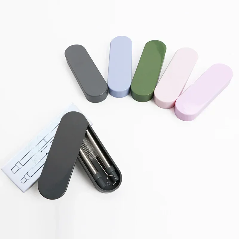 1 шт. многоразовая Складная труба из нержавеющей стали