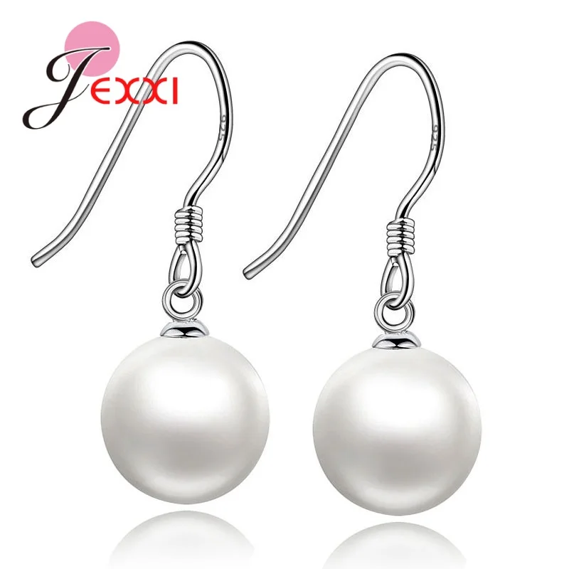 Fashion Design Real 925 Sterling Silver Drop Earrings For Women Luxury Crystal Pearl Jewelry Dangle Girl | Украшения и аксессуары