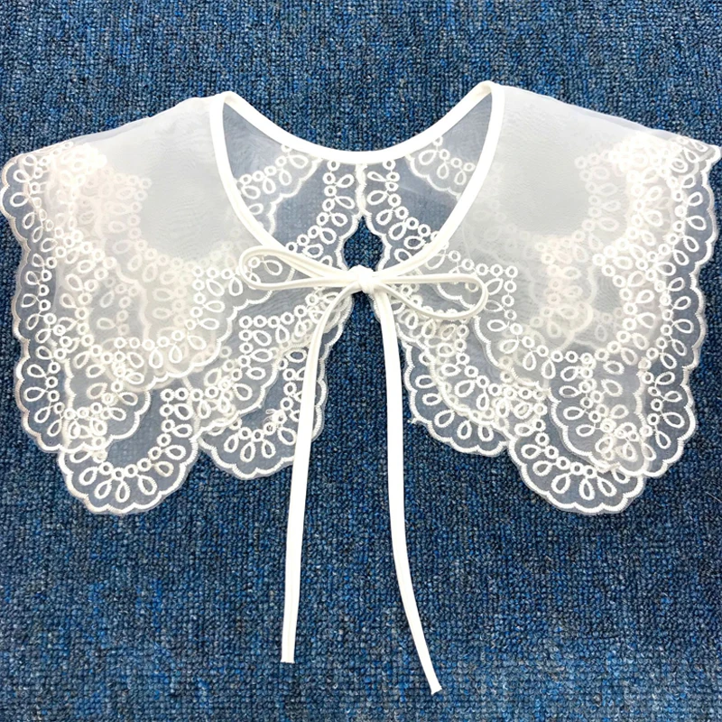 Декоративный Воротник с бантом на шнуровке для женщин милая рубашка свитер топ