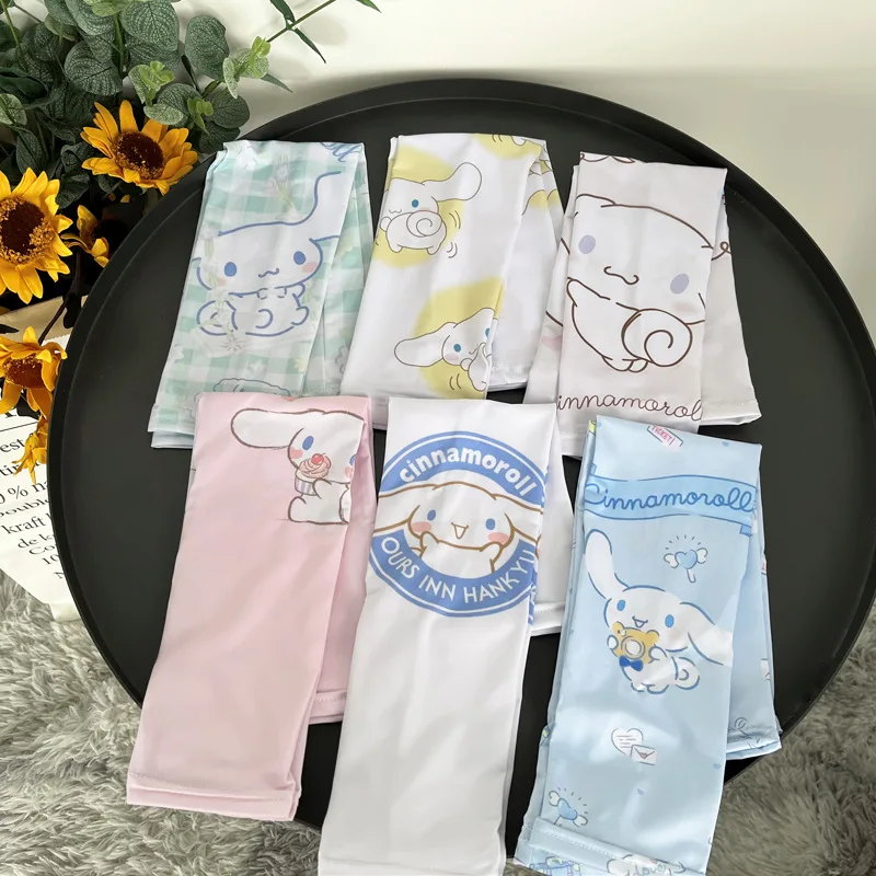 

Милый Забавный Sanrio Cinnamoroll ледяной шелк солнцезащитный ледяной рукав УФ-защита несколько стилей для девочек рождественский подарок для дете...