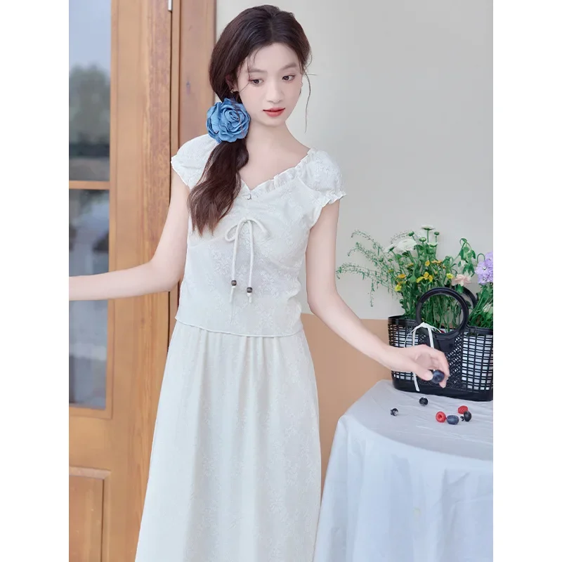 Новинка лета 2024 женская одежда модный элегантный костюм цвета хаки в французском