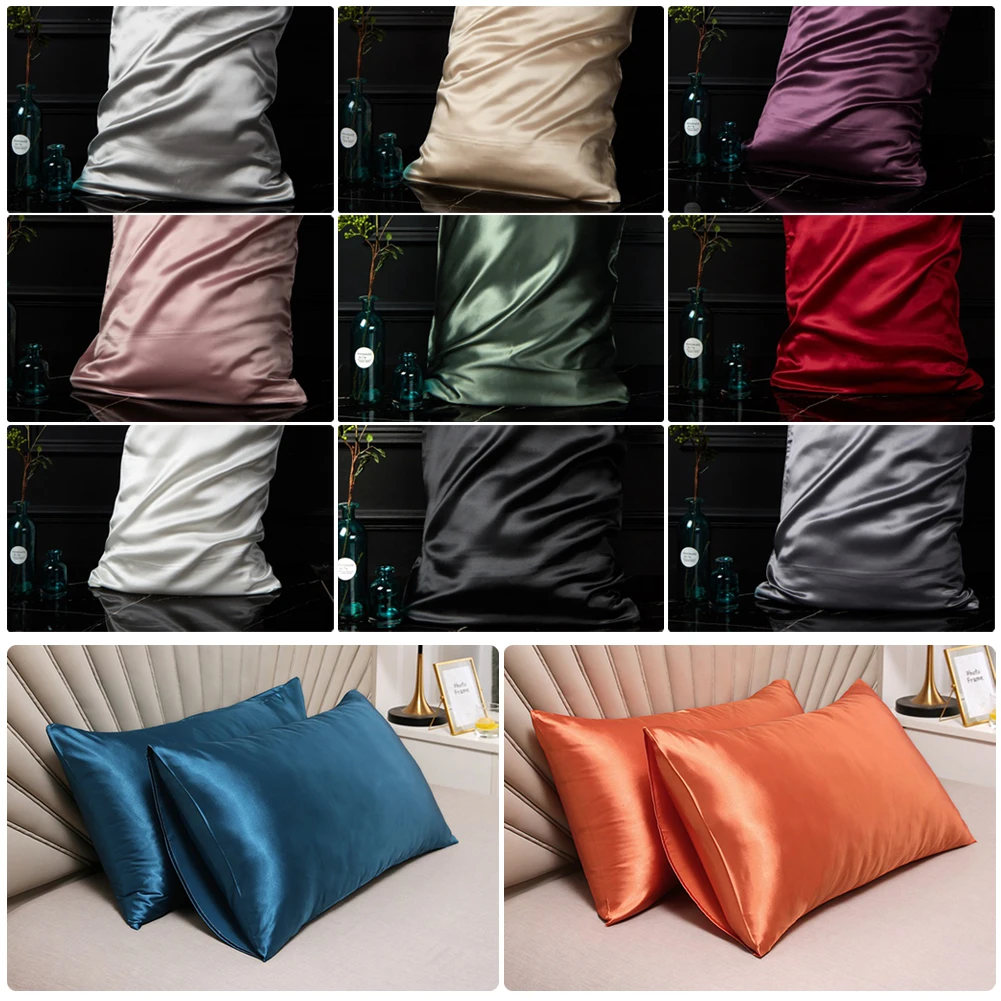 

1xpillow Case 100% Silk High Quality Silky Satin Skin Care Pillowcase Standard Pillow Case Genuine Silk Luxury Gifts