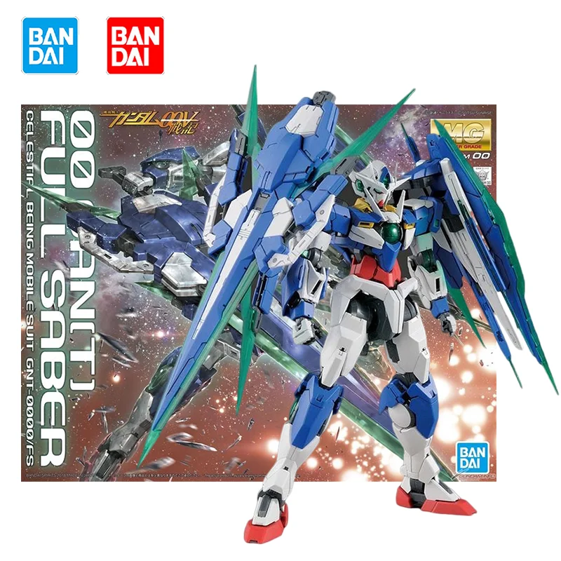 Набор моделей аниме Bandai MG 1/100 GUNDAM 00Qan, полный мебельный режим, набор моделей боевиков, сборные модели, коллекционная оригинальная коробка, игрушка для детей